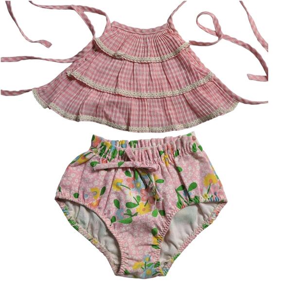 Vintage 80s Her Majesty Guppies Baby Girls Floral Bloomer Size 2T Summer 2174 - Picture 6 of 7